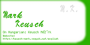 mark keusch business card
